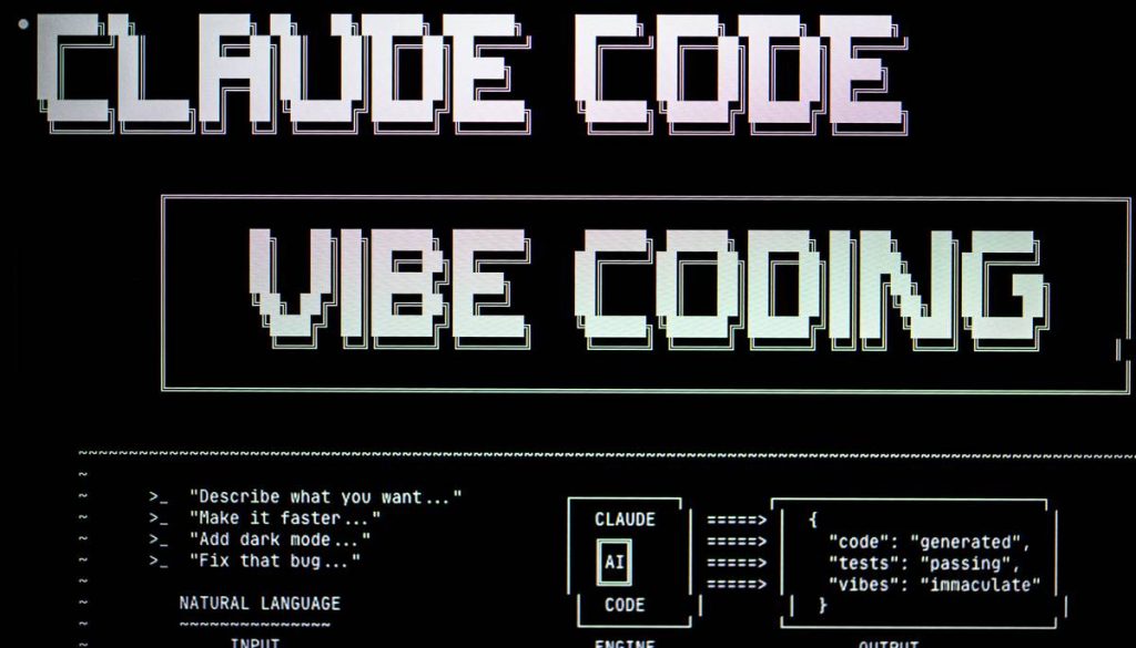 Pixelated text for claude code vibe coding